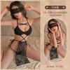 Tamanho plus passion conjunto de três peças estilo peito pequeno renda sino lingerie sexy renda sexy tentação renda pura F58