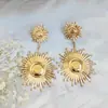 Novos Brincos de Sol Europeus e Americanos Exagerados Estilosos Moda Estilo Ins Luxo Acessível Brincos de Franja para Mulheres