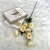 Flor Artificial de Peonía Delicada Accesorios de Boda Materiales Florales Decoración de Hotel para el Hogar Decoración Suave para Bodas Flor de Peonía de Rama Alta