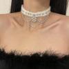 Natal floco de neve frisado cristal branco pelúcia gargantilha colar para as mulheres outono e inverno estilo frio elegante all-match colar
