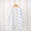 Mameluco para Bebé, Mono de Algodón de Manga Larga con Abertura, Pijama Delgado, Bata Nueva de Verano de Manga Corta para Niños y Niñas