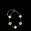 [Múltiples Colores en Stock] Pulsera de Esmalte de Trébol de Cuatro Hojas, Joyería de Lujo Ligero Estilo Coreano, Venta al por Mayor de Fábrica, Para Usar en Apilamiento