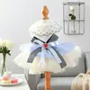 PETCIRCLE Roupa para Pet Cachorros Pequenos Filhotes Pets Fofos Saia Plissada Multicamadas de Malha Saia de Gaze Alice no País das Maravilhas