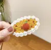 Pasador de Ganchillo de Lana Hecho a Mano DIY Orejas de Conejo Lindas Pasador Estéreo de Hierba Flor Pasador BB de Lana Hecho a Mano