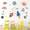 Br1069F Adesivo de Parede Autoadesivo de Foguete Espacial de Desenho Animado Ins para Quarto de Crianças Decoração de Parede de Fundo