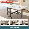 Mesa de comedor plegable engrosada, escritorio rectangular para espacios pequeños, no requiere instalación, móvil, multifuncional, mesa de comedor simple con ruedas