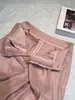 Pantalones de Lino con Lentejuelas Finas Rosas para Mujer 2026 Nuevo Estilo de Verano de Gama Alta Elegantes Sueltos Rectos Casuales de Pierna Ancha