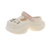 Zapatos de Agujeros con Pedrería Estilo Hada para Mujer Primavera y Verano 2025 Nuevo Estilo para Exterior Vacaciones Suela Gruesa Antideslizantes Sandalias