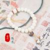 Pulseira Bodhi de Jade Branco multicírculo original gordo alta densidade pulseira de raiz Bodhi design original pulseira de 108 contas de Buda