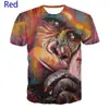Padrão Engraçado de Macaco Orangotango Impressão 3D Transfronteiriça Nova Camiseta Casual Masculina com Gola Redonda e Manga Curta Venda Direta da Fábrica Fornecimento