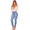 2026 Moda Feminina Amazon Estilo Europeu e Americano Cintura Alta Levanta Bumbum Skinny Ajustado Abotoado Novo Estilo Jeans Skinny Stretch