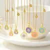 Nuevo collar Meizu de tres secciones con estrella de ocho puntas y goteo de aceite de circón con colgante de calabaza geométrica, joyería de cadena para clavícula de acero de titanio de nicho