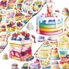 56 pegatinas de graffiti de pastel arcoíris de compra directa transfronteriza, pegatinas decorativas impermeables de tableta de repostería coloridas y deliciosas