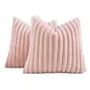 Funda de cojín suave con rayas verticales al por mayor transfronteriza funda de almohada para sofá cama cabecera dormitorio oficina cojín lumbar de color liso en stock