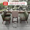 Sillón Sofá Estilo Madera Maciza, Set de Cafetería y Té de Leche, Combinación de Mesa y Sillas de Comedor, Cabina Retro para Restaurante Catering Casa de Té Comercial
