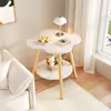 Mesa Auxiliar Pequeña para Sofá de Apartamento Mesa Pequeña para Balcón de Ocio Mesa de Café Pequeña Minimalista Moderna Sala de Estar Almacenamiento de Mesita de Noche para Casa de Alquiler