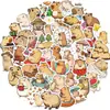 50 calcomanías de animales de dibujos animados capibara de moda transfronterizas para equipaje, computadora, teléfono móvil, guitarra, calcomanías impermeables para graffiti