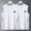 Camiseta Esportiva com Sensação de Gelo para Homens 2026 Novo Uniforme de Basquete Seda de Gelo Respirável Secagem Rápida Top Fitness Sem Mangas Tendência Nacional Camiseta