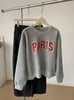 Atuendo súper bonito para otoño e invierno, sudadera gruesa para mujer, nuevo estilo 20 años, estilo coreano, bordado de toalla, letras, bloques de color, top tipo jersey