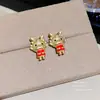 Pendientes de perla modernos y dulces, de lujo ligero con un toque de alta gama, pendientes de botón simples y exquisitos con pasadores de plata 925, pendientes de moda y con estilo para mujer