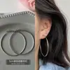 Pendientes de Aro Grandes de Plata Pura de Moda para Mujer 2024 Nuevos Populares Aro Liso Pendientes de Alta Gama Joyería de Aro Circular Europea y Americana