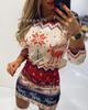 Transfronterizo 2024 Estación de Mercancías de Amazon en stock Otoño e Invierno Navidad Estampado Manga Larga Falda Ajustada-Posicionamiento