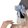 Presilha de Cabelo Manta Rose2026 Nova com Laço Rosa para Rabo de Cavalo Duplo ou Lateral Acessório de Cabelo Versátil