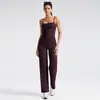 Conjunto de chaleco de yoga transfronterizo europeo y americano para mujer, tela cepillada, hermoso diseño de espalda, camiseta sin mangas deportiva con copas en el pecho, ropa de fitness para usar sobre otras prendas