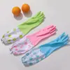 Guantes para el Hogar de Goma Látex Cocina Nitrilo Limpieza del Hogar Lavandería Lavavajillas Impermeables Goma Flor Margarita Guantes de PVC