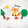 Bandeirinha de decoração de bolo para assar, plug-in, árvore pequena, cena de cem papéis de menina da floresta, cartão de bolo de aniversário
