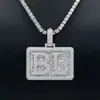 Nuevo Colgante de Letra con Etiqueta Distintiva Color D Moissanita Juego Completo Plata 925 Tendencia Esencial Joyería Hip Hop