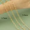 Corrente Estendida Galvanizada em Ouro Verdadeiro 18K Corrente em Espiral Acessórios para Colar DIY Corrente Torcida Ajustável Pacote de 3 m