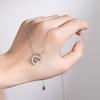 Collar de plata con doble anillo de diamantes con microincrustaciones, sencillo, para mujer, con temperamento de nicho, cadena de clavícula de lujo ligera, diseño de anillo con personalidad, colgante