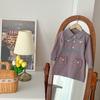 Vestido suéter para niña nuevo otoño e invierno estilo Chanel cuadros pequeños bolsillo suéter de punto pullover vestido suéter niña bebé