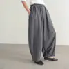 Pantalones cortos casuales lisos de estilo japonés y coreano transfronterizos para mujer, pantalones harén de moda vintage de otoño, pantalones de pierna ancha de ajuste holgado talla grande