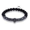 Venta caliente de comercio electrónico transfronterizo mismo suministro micro incrustado circonita calavera pulsera elástica pulsera cuentas de Buda al por mayor