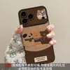 Oso Pequeño con Cordón Adecuado para Funda de Teléfono Apple 17pm iPhone 15 Lindo Dibujo Animado 16 Silicona 18 Otoño/Invierno 14 Femenino