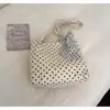Bolsa de Lona com Bolinhas de Design de Nicho para Mulheres, Nova Bolsa de Ombro de Verão 2026, Bolsa Saco Casual Tendência e Popular