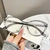 Gafas Cat-Eye Ultra Ligeras de Tr90 con Montura Grande, Herramienta Mágica Sin Maquillaje, Estilo Retro Artístico de Alta Gama, Monturas de Gafas de Moda para Mujer