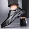 Al por mayor Zapatos de Cuero para Hombre de Cuero Vacuno de Primera Capa, Zapatos de Cuero Genuino Transpirables, Zapatos de Cuero Slip-On para Negocios Casuales, Zapatos de Cuero con Suela Gruesa y Puntera Ancha