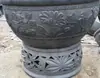 Tina de Peces para Patio, Tanque de Agua Cerámico Tradicional Estilo Antiguo para Criar Peces Dorados y Tortugas, Tanque de Peces de Cerámica Negra
