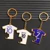 Abridor de garrafa de metal chaveiro pingente de mochila decoração esportiva de camiseta de futebol Cristiano Ronaldo e Messi