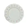 Cerámica de Color Crema Estilo Curativo Flor de Cerezo Vajilla de Cerámica Plato de Cerámica Repujado para Uso Doméstico, Plato Individual para Desayuno Postre, Plato para Aperitivos