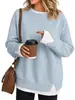 Moda Otoño e Invierno 2026 Nueva Moda Femenina Transfronteriza Europea y Americana Sudadera Cómoda Casual Cuello Redondo Holgada Falsa de Dos Piezas Manga Larga