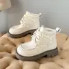 Moda Escolar Nueva para Niñas Otoño/Invierno 2025 Botas tipo Martin Suela Suave Velcro Caña Alta Botines Cortos Birken Zapatos de Princesa