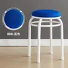 Silla taburete redondo de hogar para adultos a la moda, juego creativo de taburetes de metal para mesa de comedor, banco de madera maciza, taburete redondo engrosado