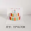 Escultura em papel feita à mão criativa enviar cartão de mensagem de bênção Festival Tanabata aniversário bolo musical cartão de felicitações tridimensional atacado presente