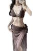 Bikini Traje de Bikini Traje de Baño para Mujer Nuevo Sexy Aguas Termales Dividido Conjunto de Tres Piezas Celebridad de Internet Vacaciones Traje de Baño para la Playa