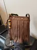 Bolsa Feminina Retrô Estilo Maillard com Franjas em Camurça, Venda Quente Transfronteiriça, Versátil para o Dia a Dia e Trabalho, de Ombro Único ou Transversal