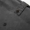Camisa Jeans de Manga Longa com Bolso para Trabalho Masculina Outono Solta Estilo Streetwear Americano Cor Sólida Versátil Camisa Jaqueta com Lapela